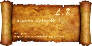 Lakatos Kristóf névjegykártya
