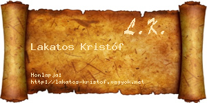Lakatos Kristóf névjegykártya