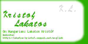 kristof lakatos business card