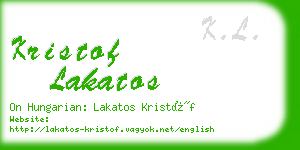 kristof lakatos business card